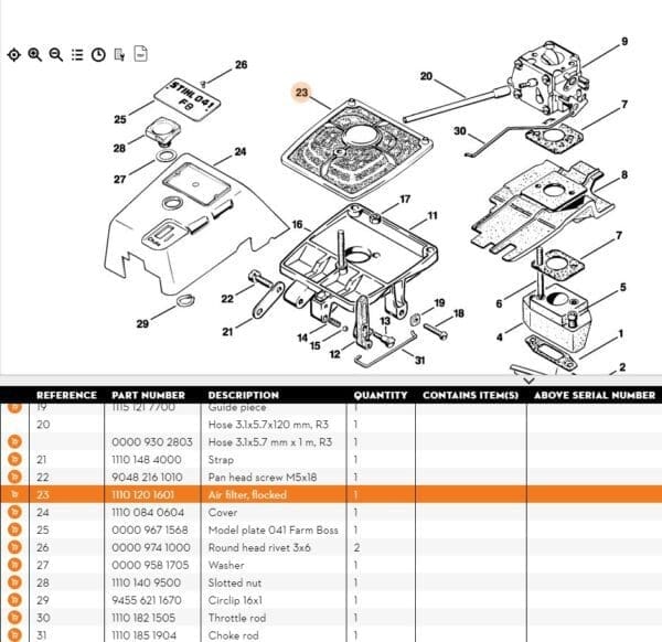 Filter zraka STIHL 041 - Slika 2